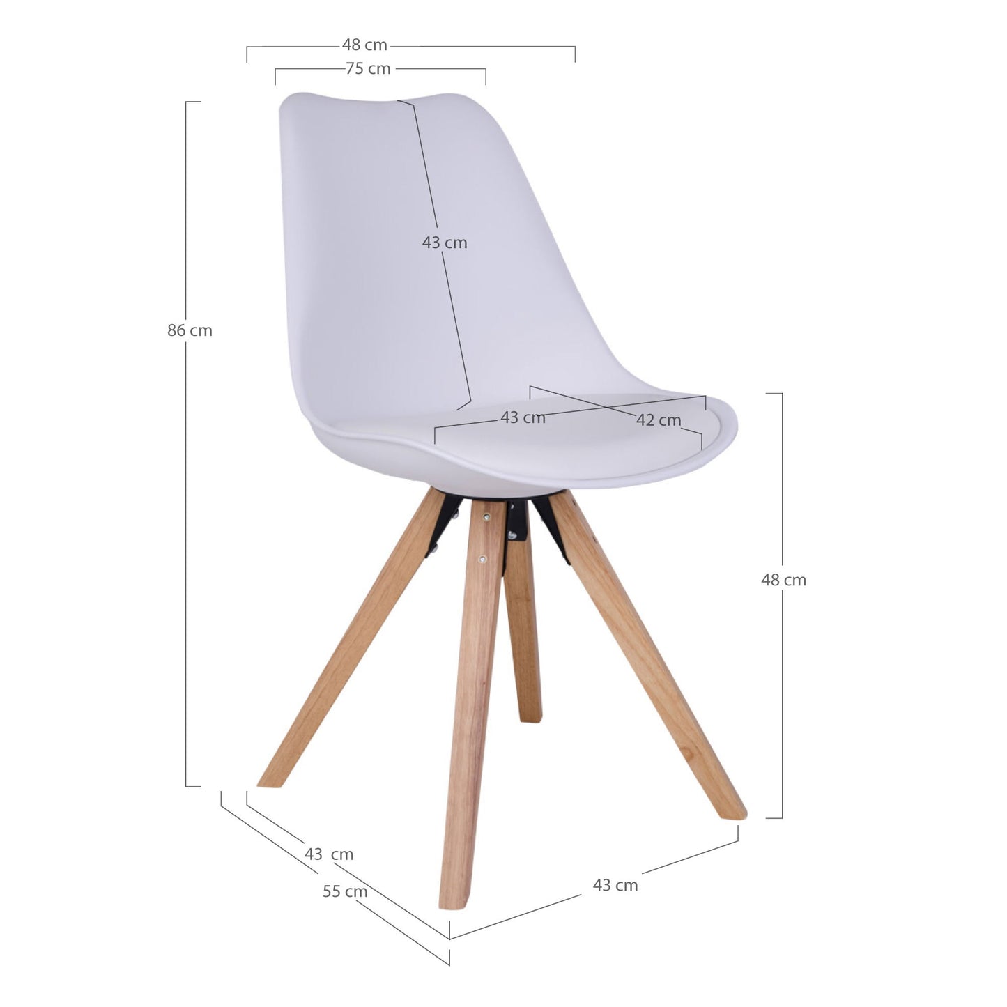 Bergen Esszimmerstuhl 2er Set – Stuhl mit Holzbeinen im skandinavischen Design - Bild 8