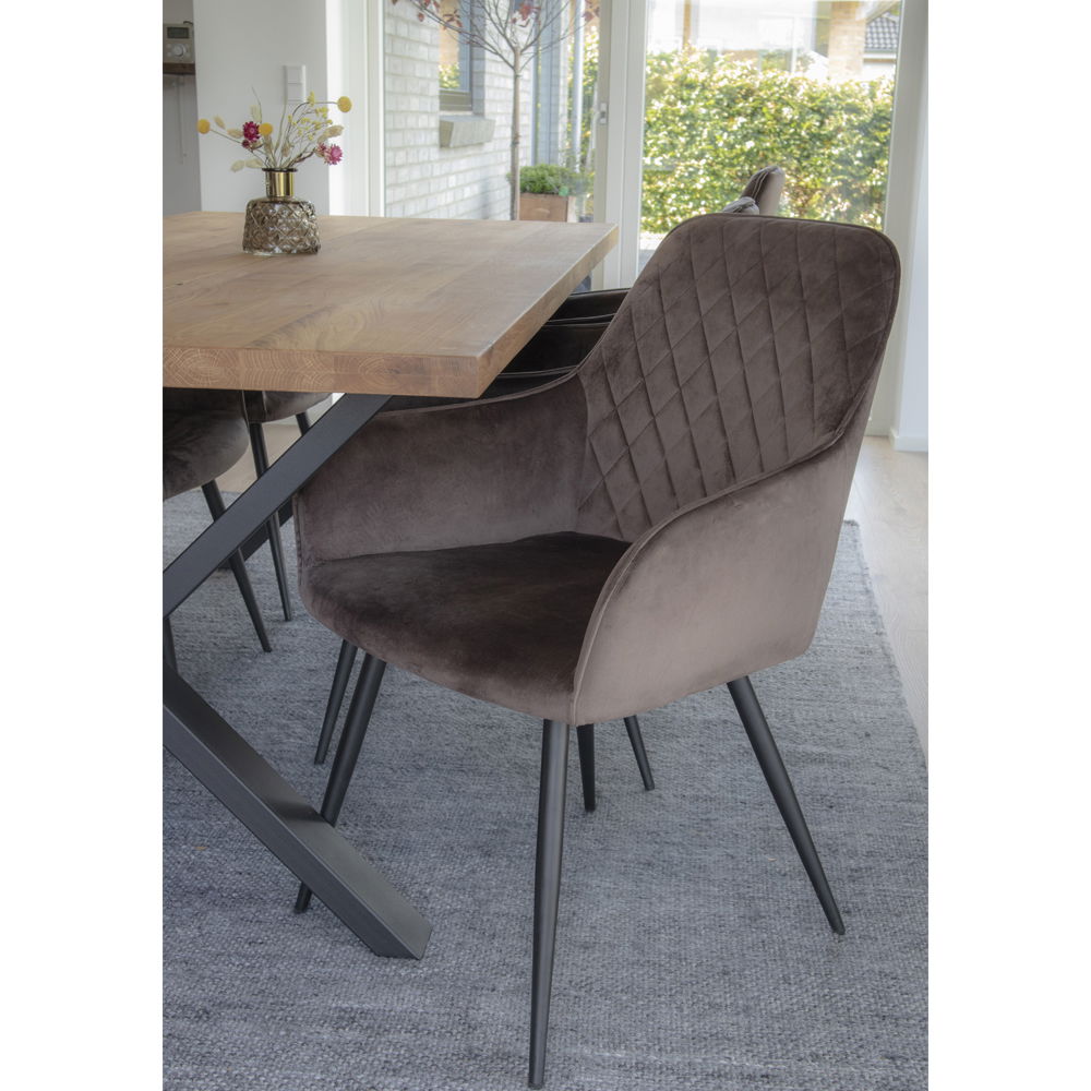 Harbo Esszimmerstuhl Samt mit Rautensteppung 2er Set - Komfort trifft modernes Design - Bild 10