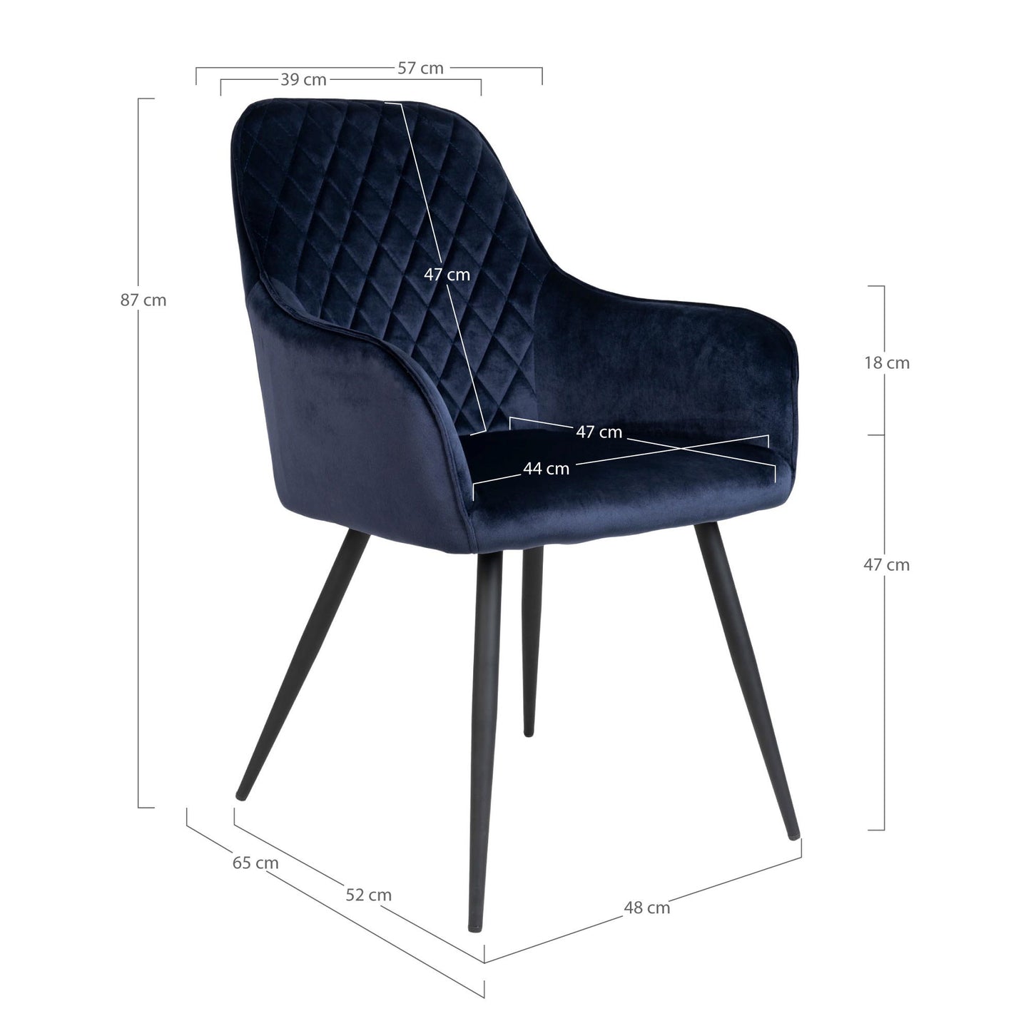 Harbo Esszimmerstuhl Samt mit Rautensteppung 2er Set - Komfort trifft modernes Design - Bild 25