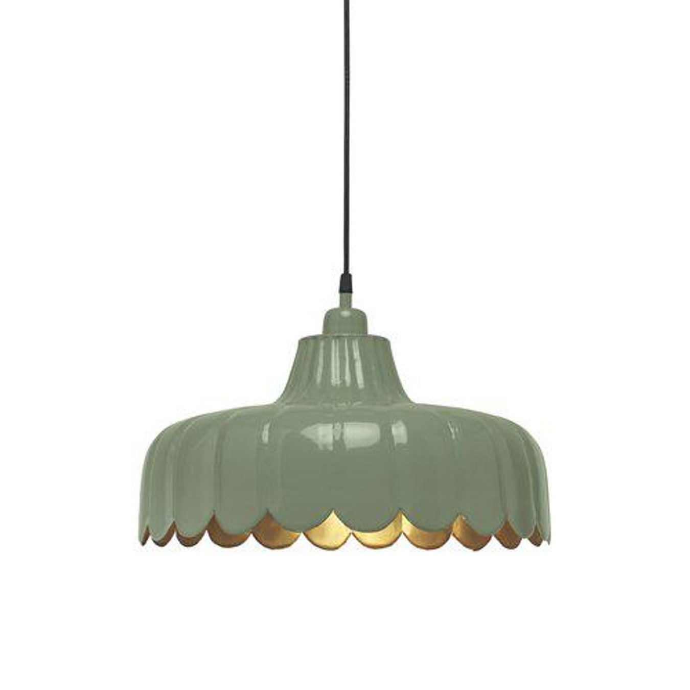 Hängelampe Wells Moosgrün 43 cm Metallblätter Design