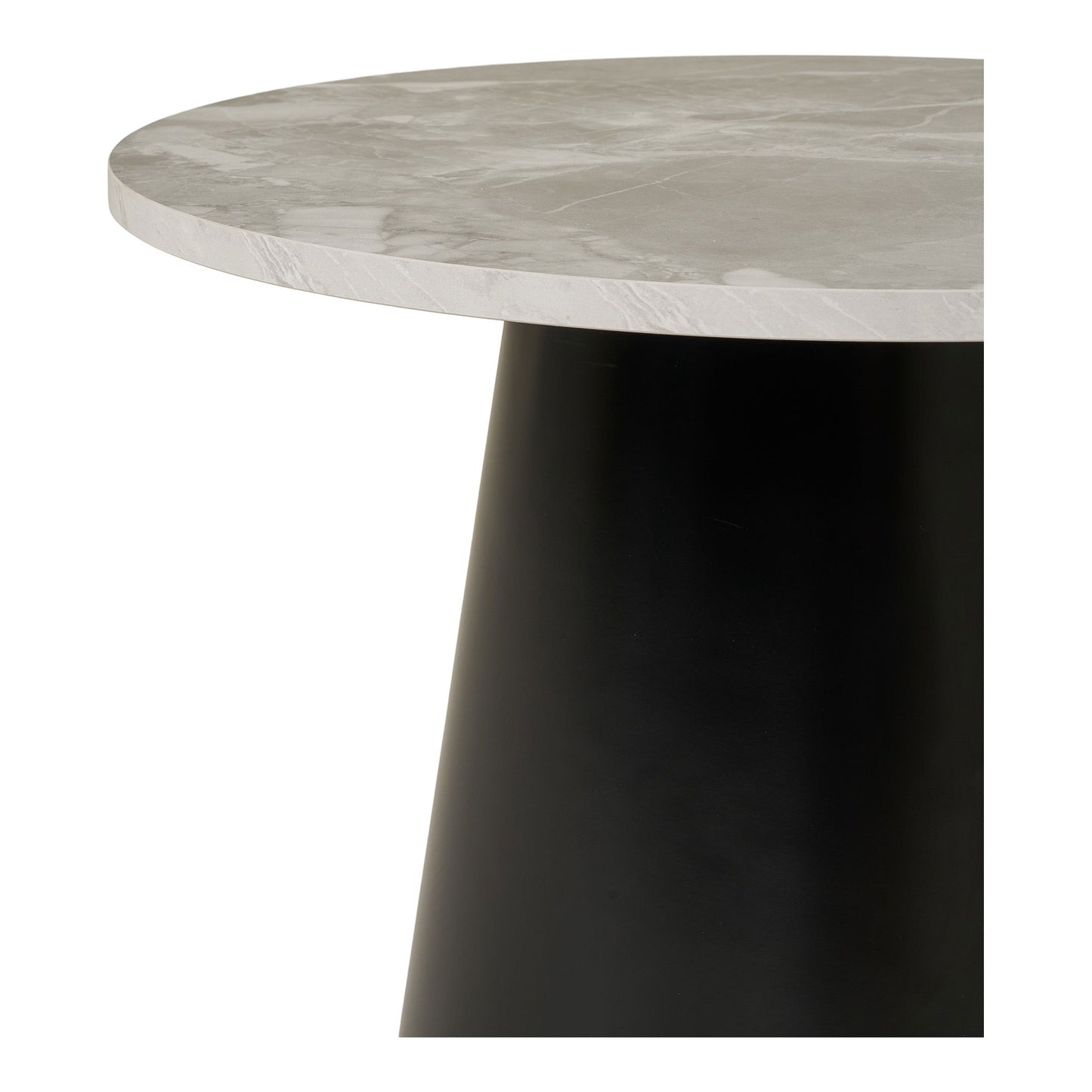 Brito moderner Kaffeetisch Marmoroptik grau schwarz Ø60x45 cm robust