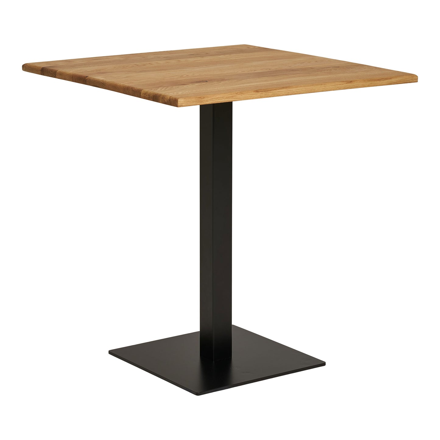 Lignano Café-Tisch Eiche mit Schwarzer Metallbasis 70x70x75 cm