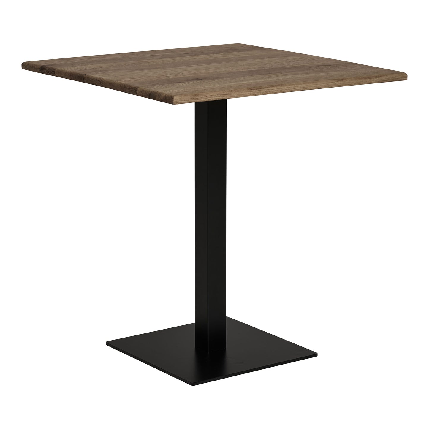 Lignano Café Tisch Rauch Eiche Schwarze Metallbasis 70x70x75 cm