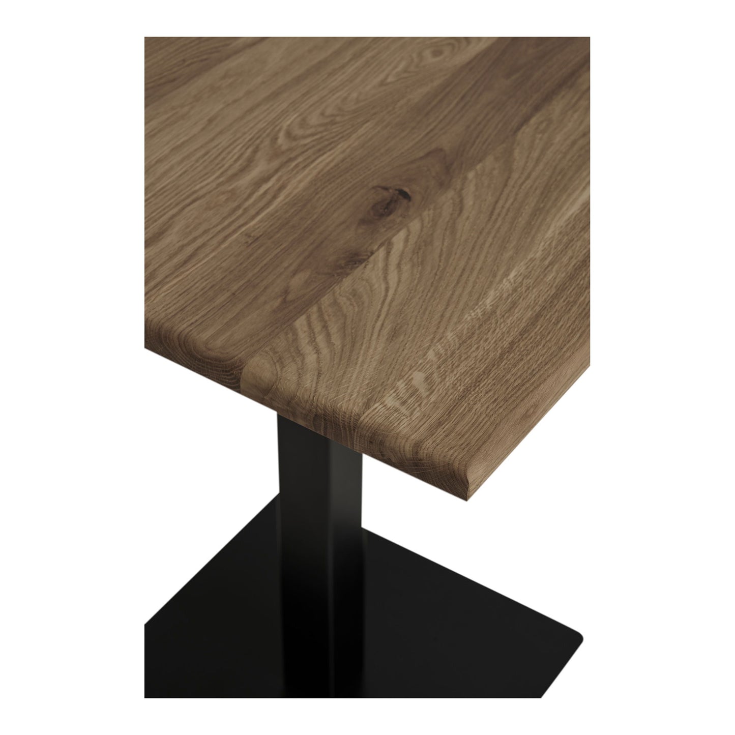 Lignano Café Tisch Rauch Eiche Schwarze Metallbasis 70x70x75 cm