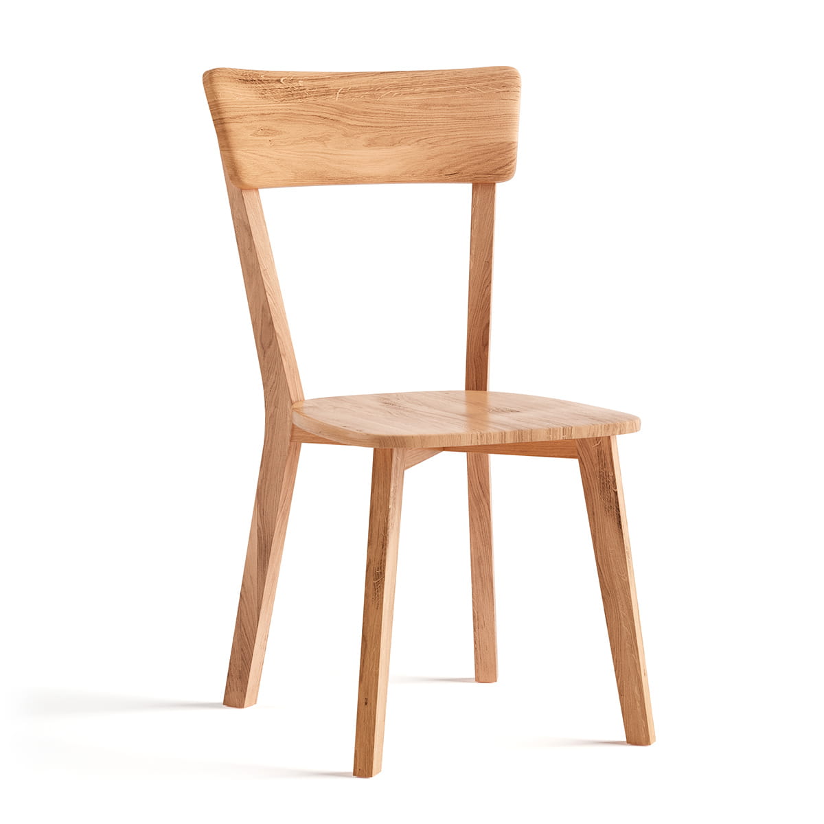 Leon Natural Oak Dining Chair: Ergonomic, Durable, Rustic Scandinavian Design