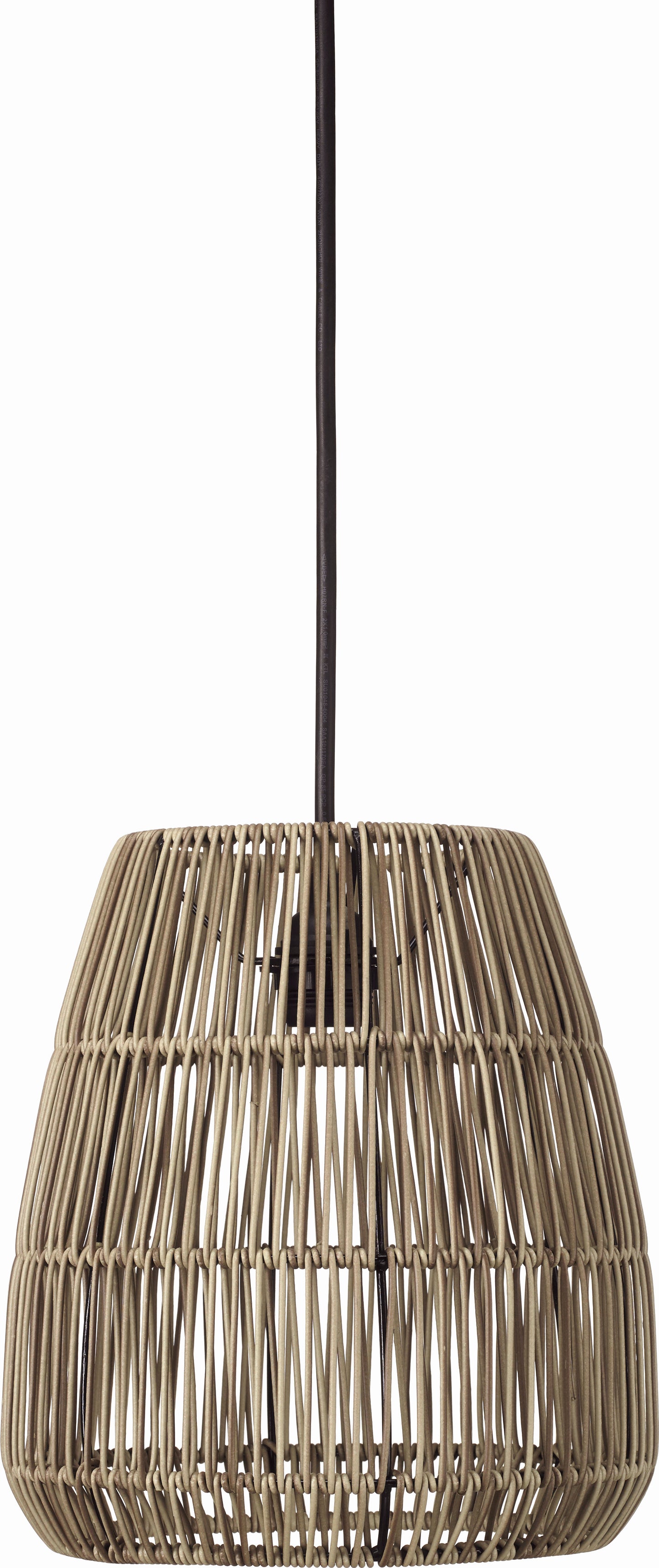 PR Home Hängelampe Saigon Polyrattan E27 - Pendelleuchte in Grau Beige & Anthrazit, Ø 18 bis 38 cm