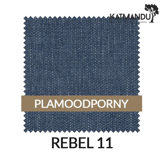 Esszimmerstuhl Olbia in Blau – Chenille Rebel 11 mit Massivholzbeinen von Katmandu