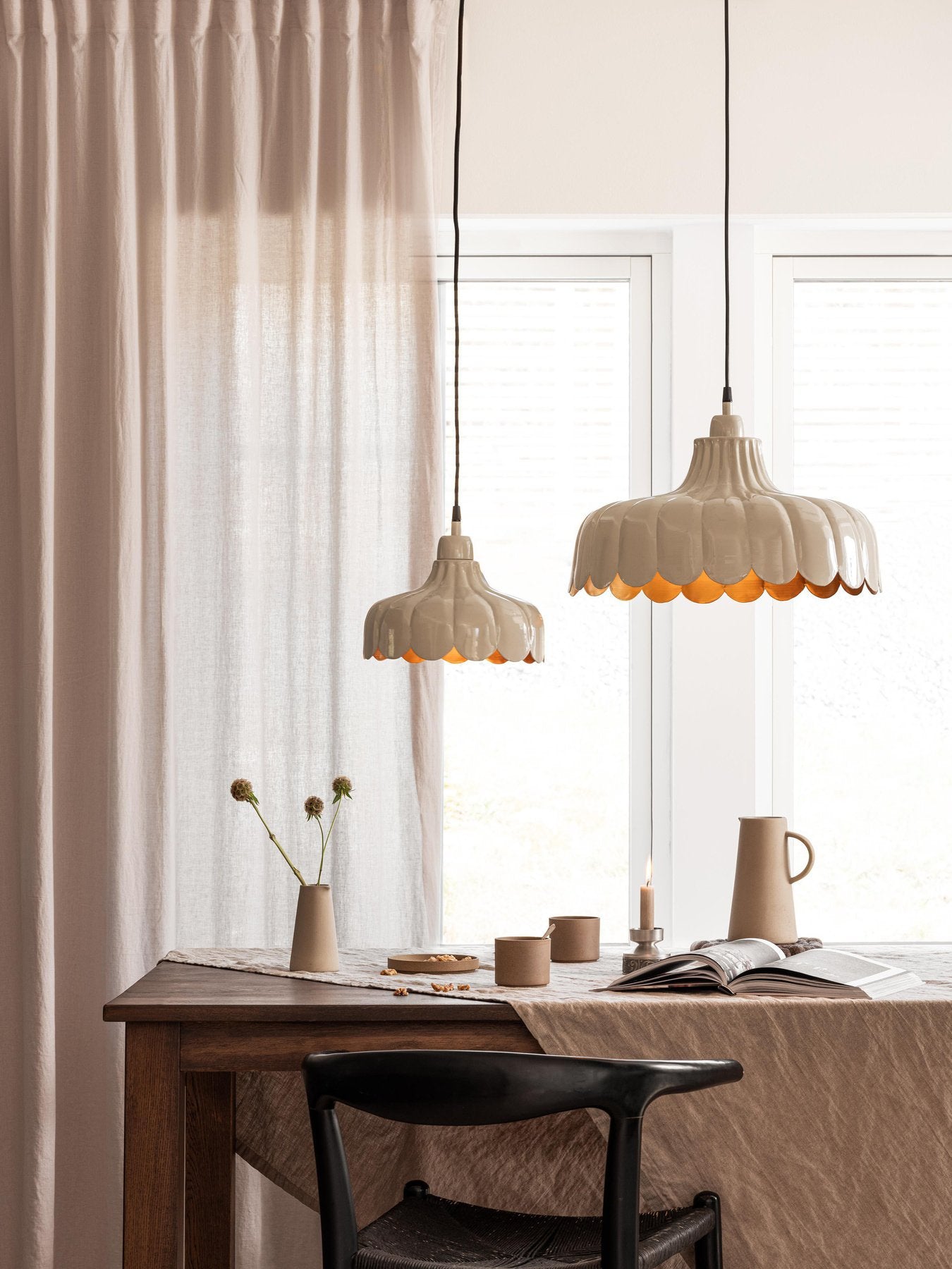 PR Home Hängelampe Wells Ø45 cm - Metalllampe Blütenform in 8 Farben
