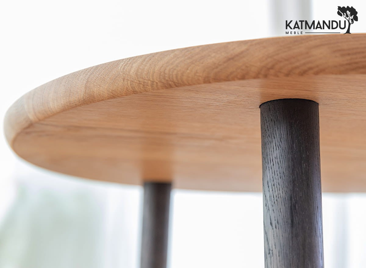 Moderner Dębowy Stolik Kawowy Awokado mit Oljebeschichtung und Schwarze Beine