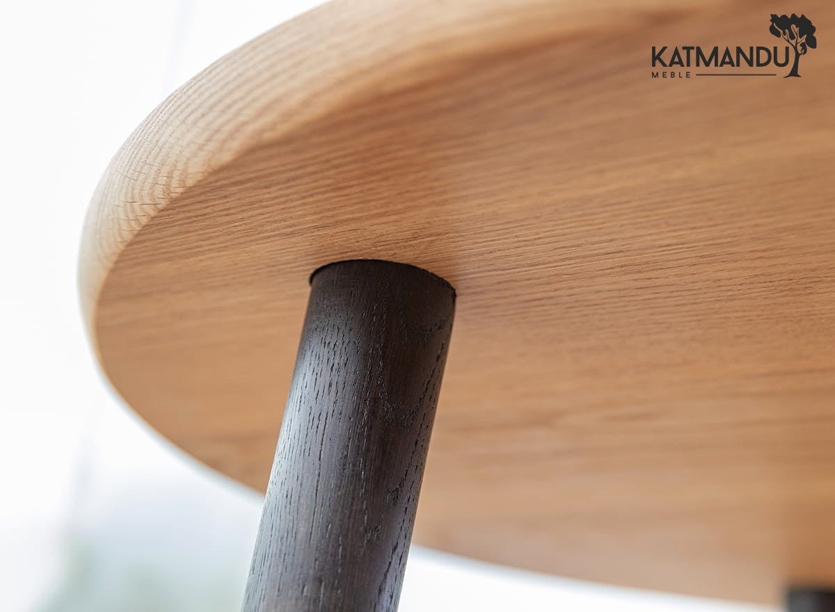 Moderner Dębowy Stolik Kawowy Awokado mit Oljebeschichtung und Schwarze Beine