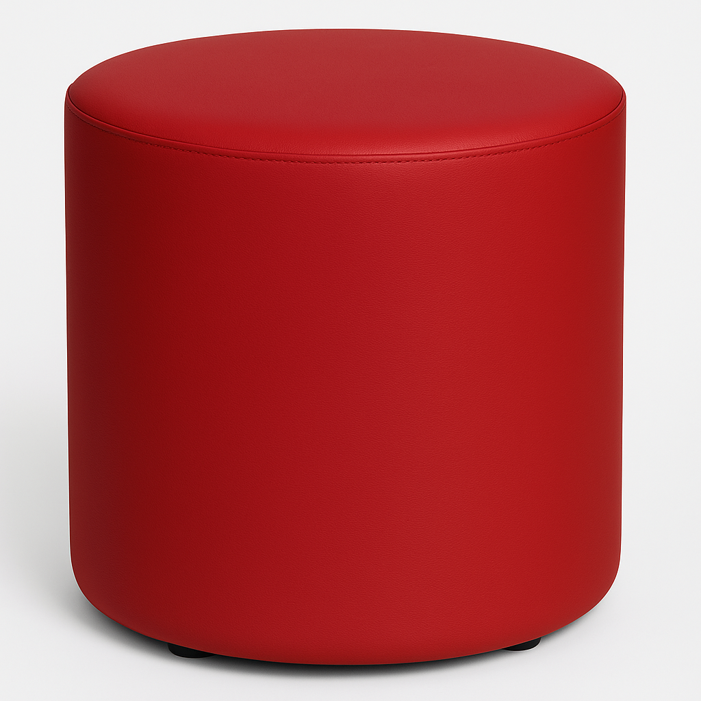 ERIDES Sitzpouf rund – Moderner Hocker mit Kunstlederbezug, 40×45cm, Made in Germany