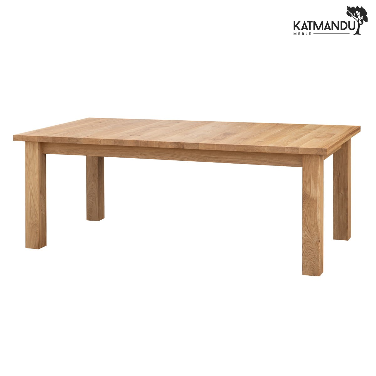 Robuster ausziehbarer Eichenholztisch Lanciano 160x90 cm mit natürlichem Finish