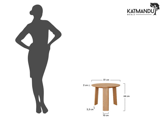 Monti Beistelltisch Eiche rund 51 cm – Minimalistischer Japandi-Stil