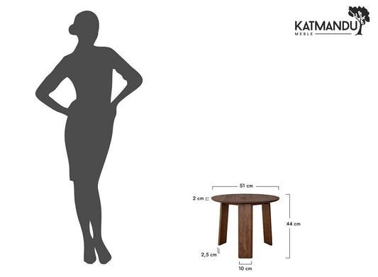 Monti Beistelltisch Tabacco 51 cm – Runder Eichenholztisch im Scandi-Japandi-Stil