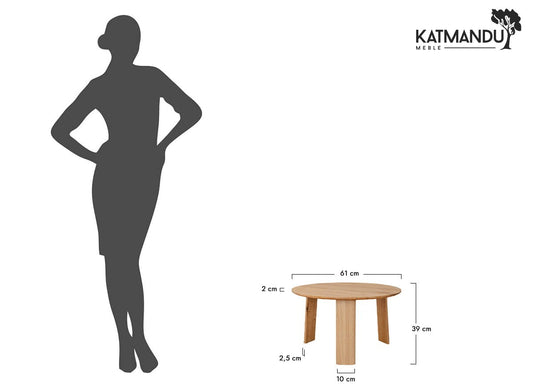 Runder dänischer Monti Eichen-Couchtisch 61 cm Durchmesser