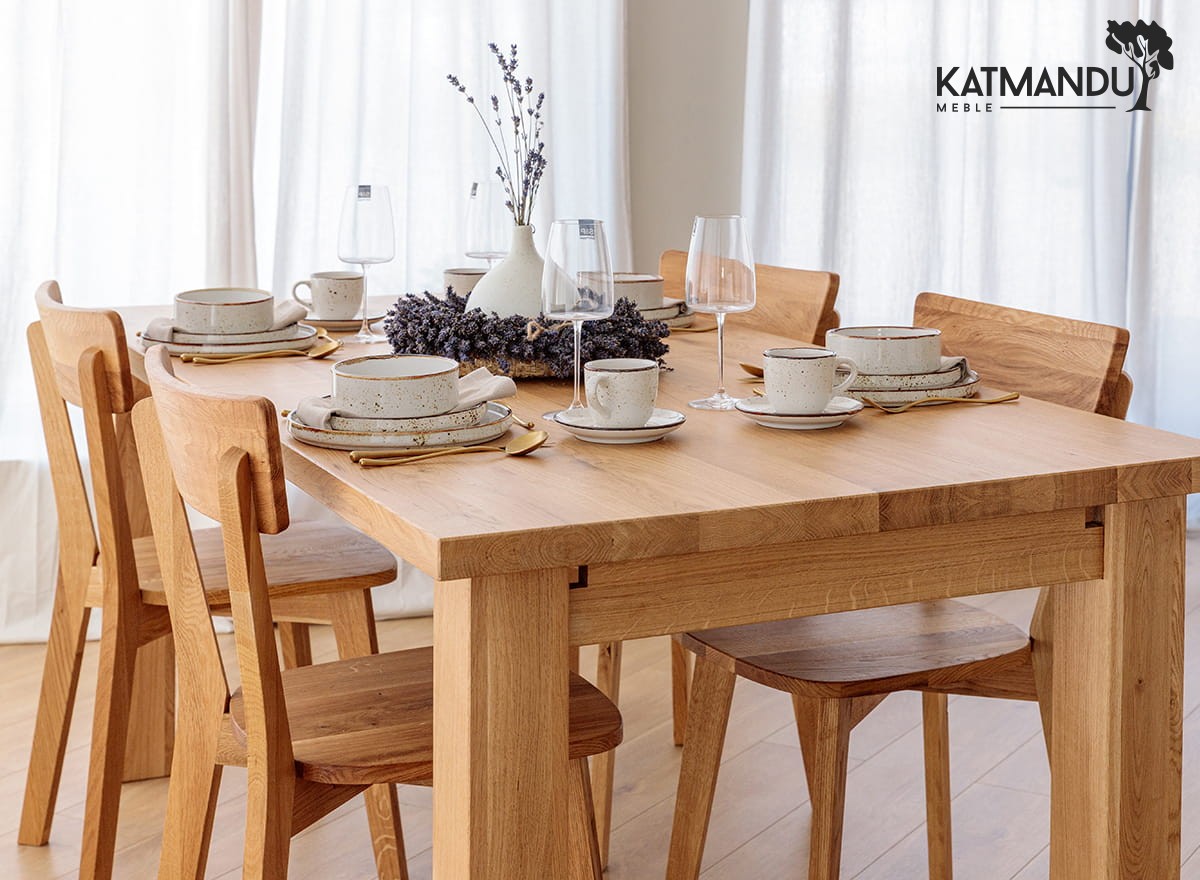 Esstisch Grossi 140 bis 230 × 90 cm Eiche - Erweiterbarer Massivholztisch, geölt, Butterfly Auszug