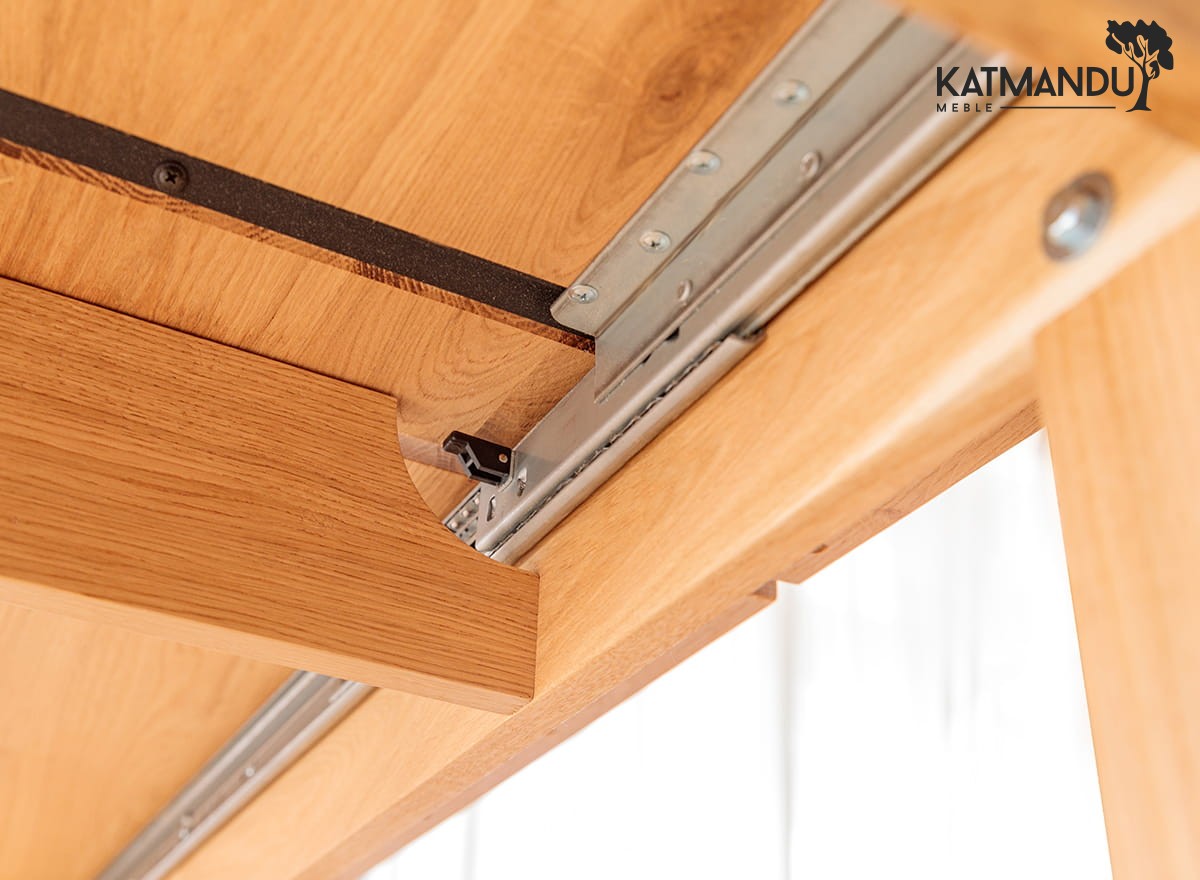 Esstisch Grossi 140 bis 230 × 90 cm Eiche - Erweiterbarer Massivholztisch, geölt, Butterfly Auszug