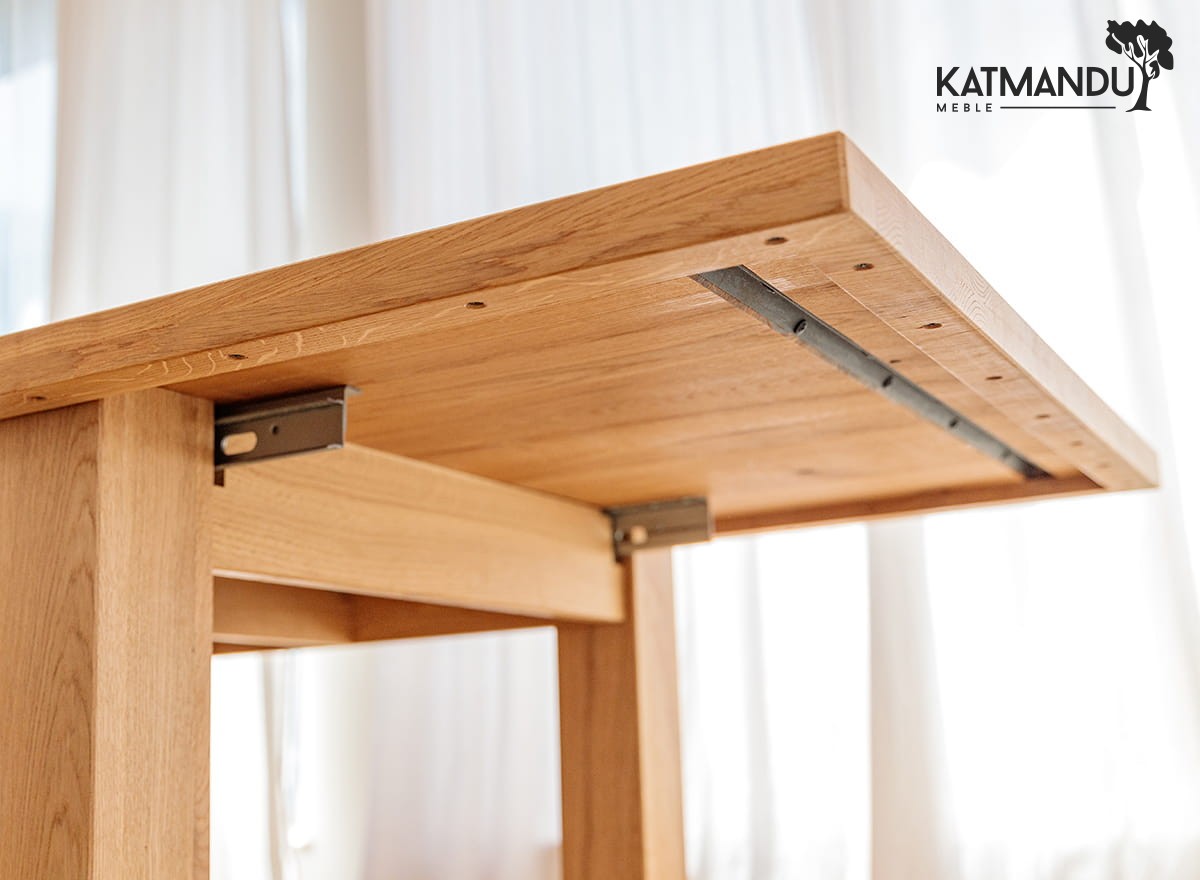 Esstisch Grossi 180 bis 270 × 90 cm Eiche - Erweiterbarer Massivholztisch, geölt, Butterfly Auszug