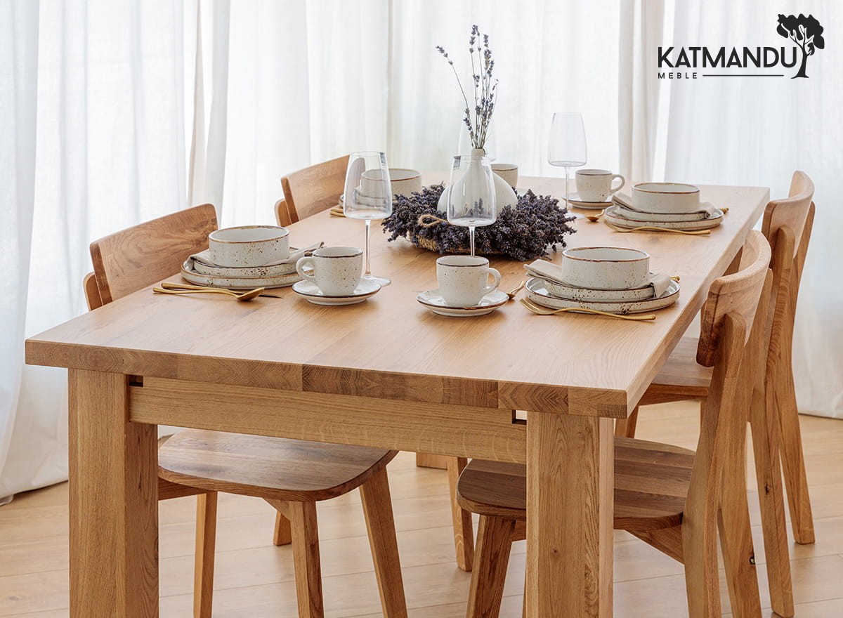 Erweiterbarer massiver Eichen-Esstisch Grossi 160x90 cm mit Butterfly-Auszug