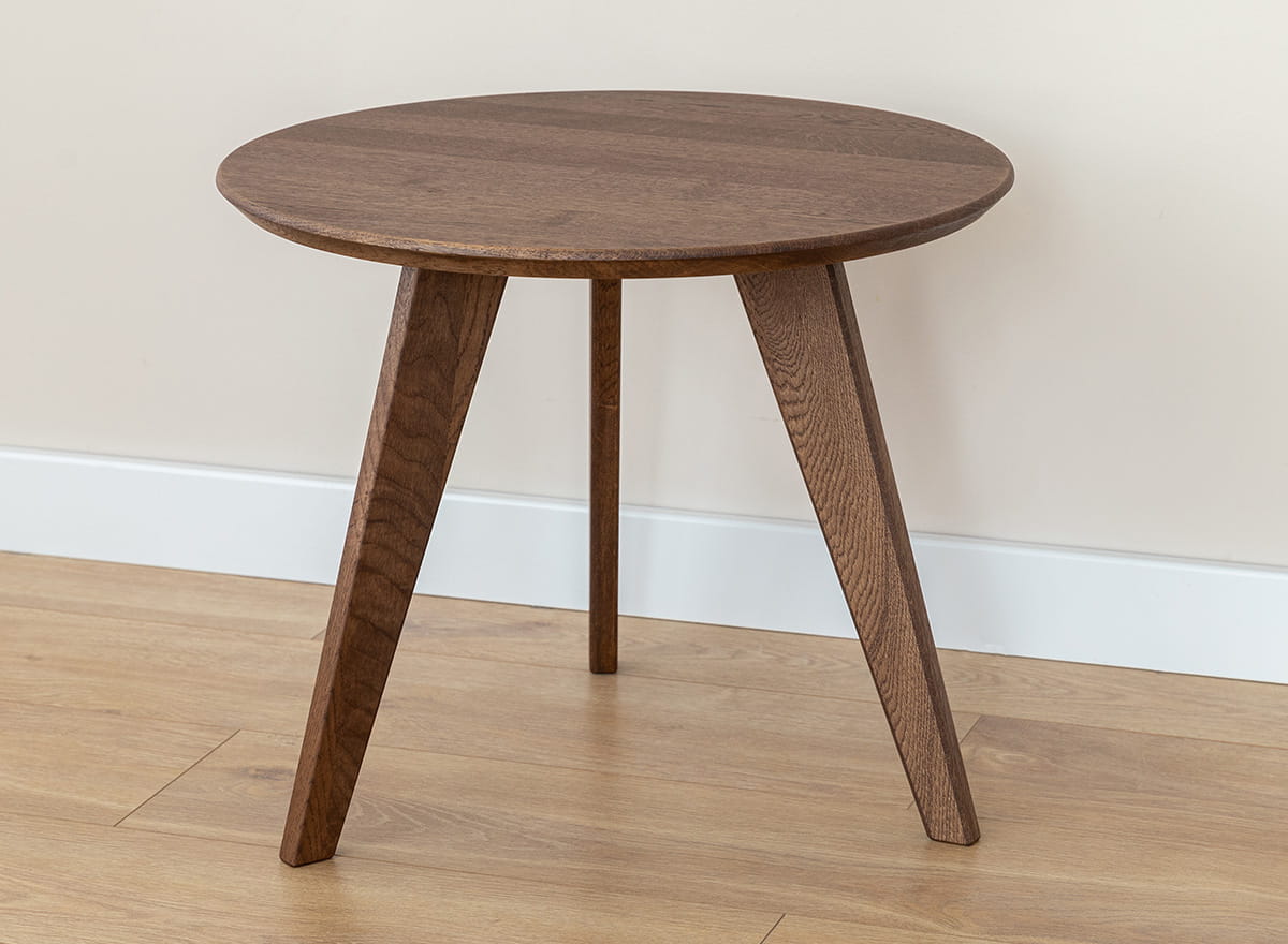 Eleganter runder Eichenholz Tisch Tabacco 50 cm Orbetello Design
