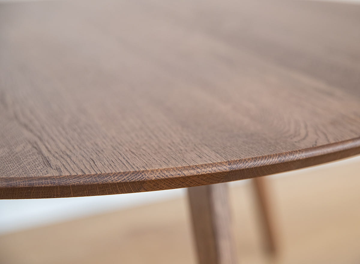 Runder massiver Eichen-Esstisch Tabacco 90 cm Orbetello Design