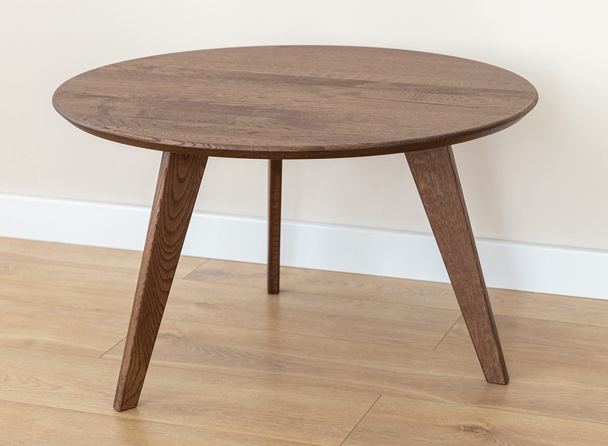 Orbetello Couchtisch rund 70 cm Tabacco - Beistelltisch aus massivem Eichenholz, geölt