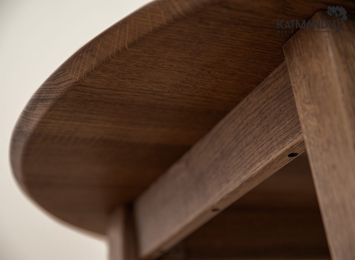 Runder Eichenholz Tisch 90 cm Tabacco Orbetello Stilvoll Robust