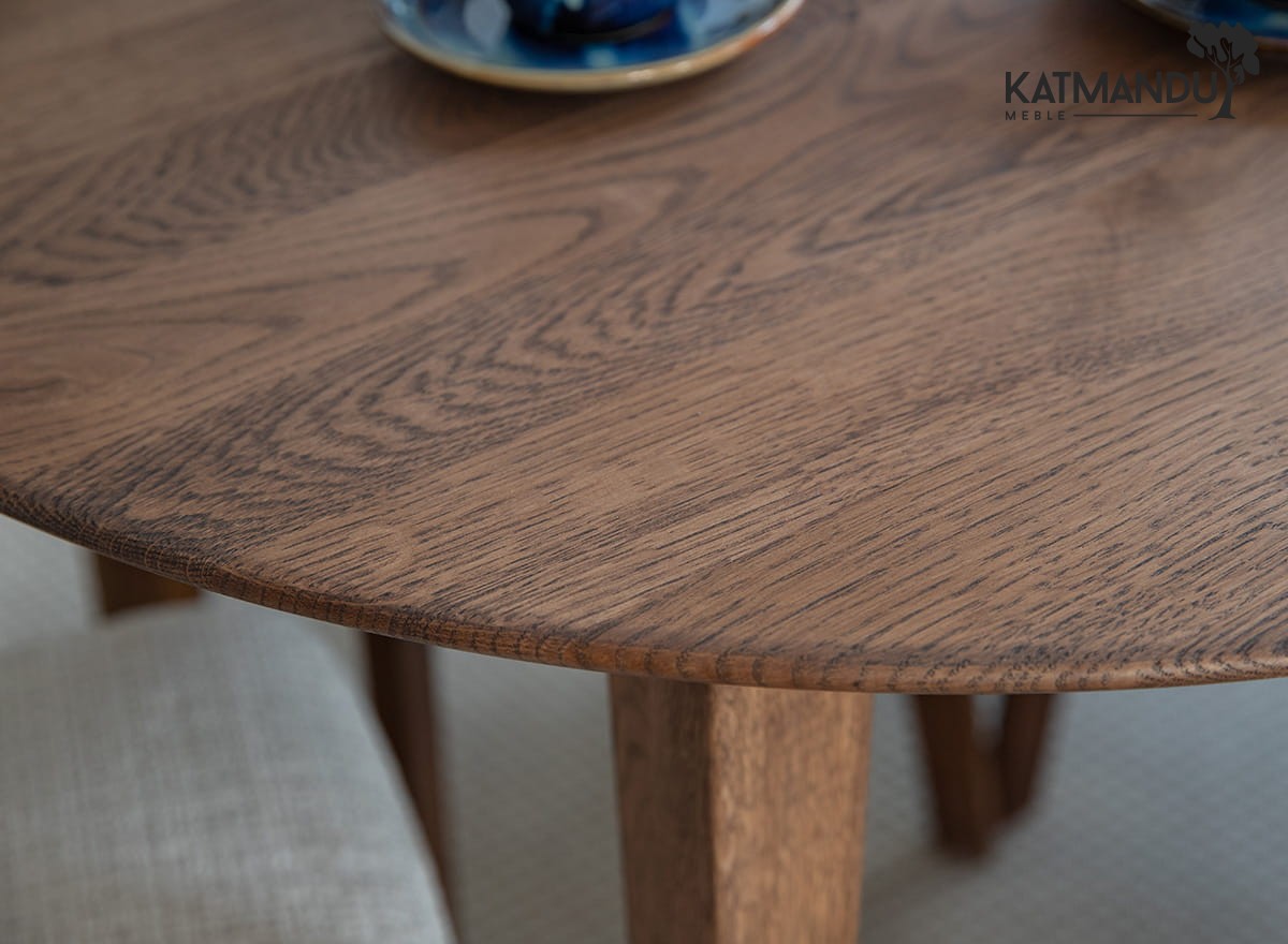 Runder Eichenholz Tisch 110 cm Tabacco Orbetello mit Öloberfläche