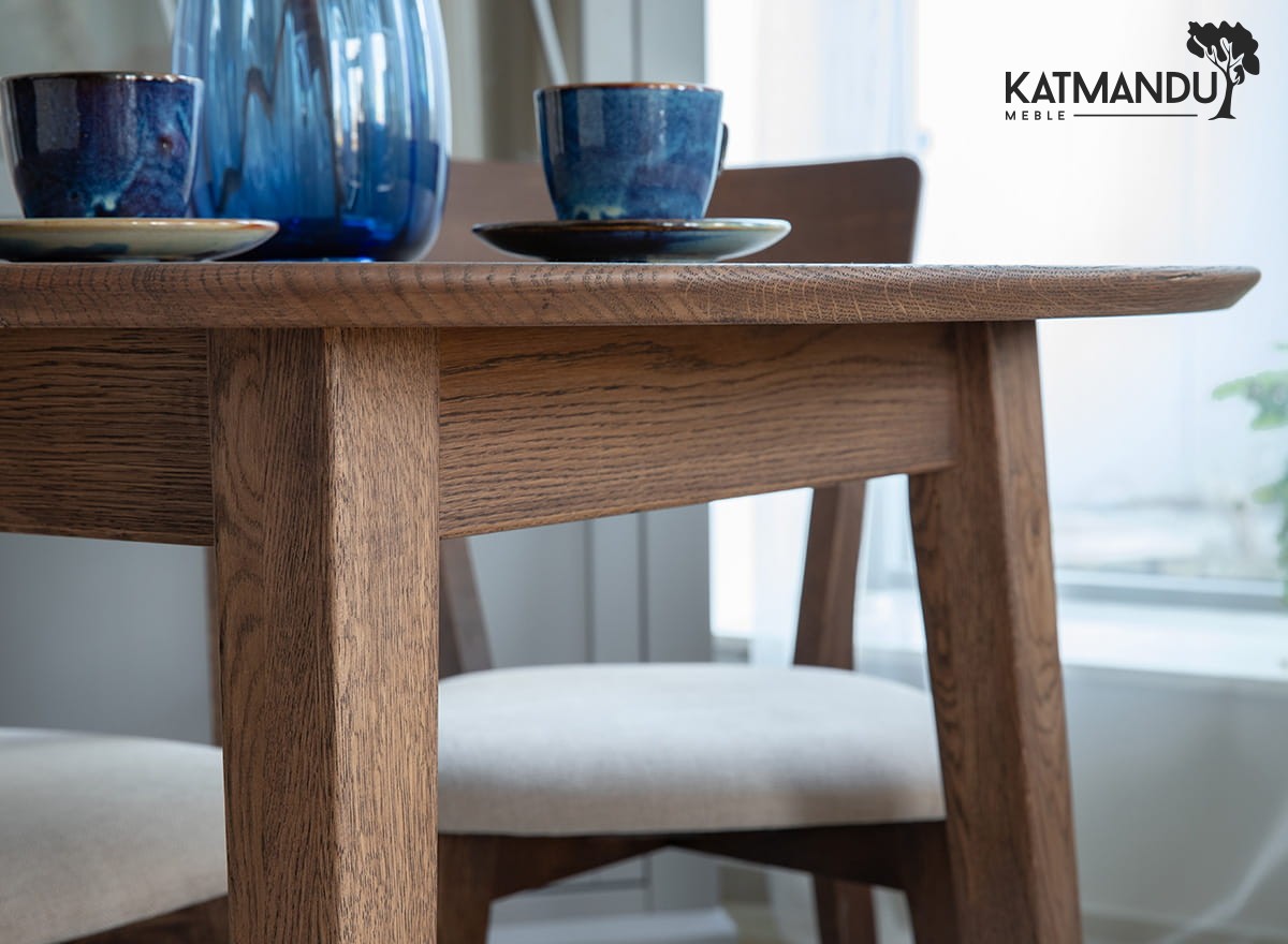 Runder Eichenholz Tisch 110 cm Tabacco Orbetello mit Öloberfläche