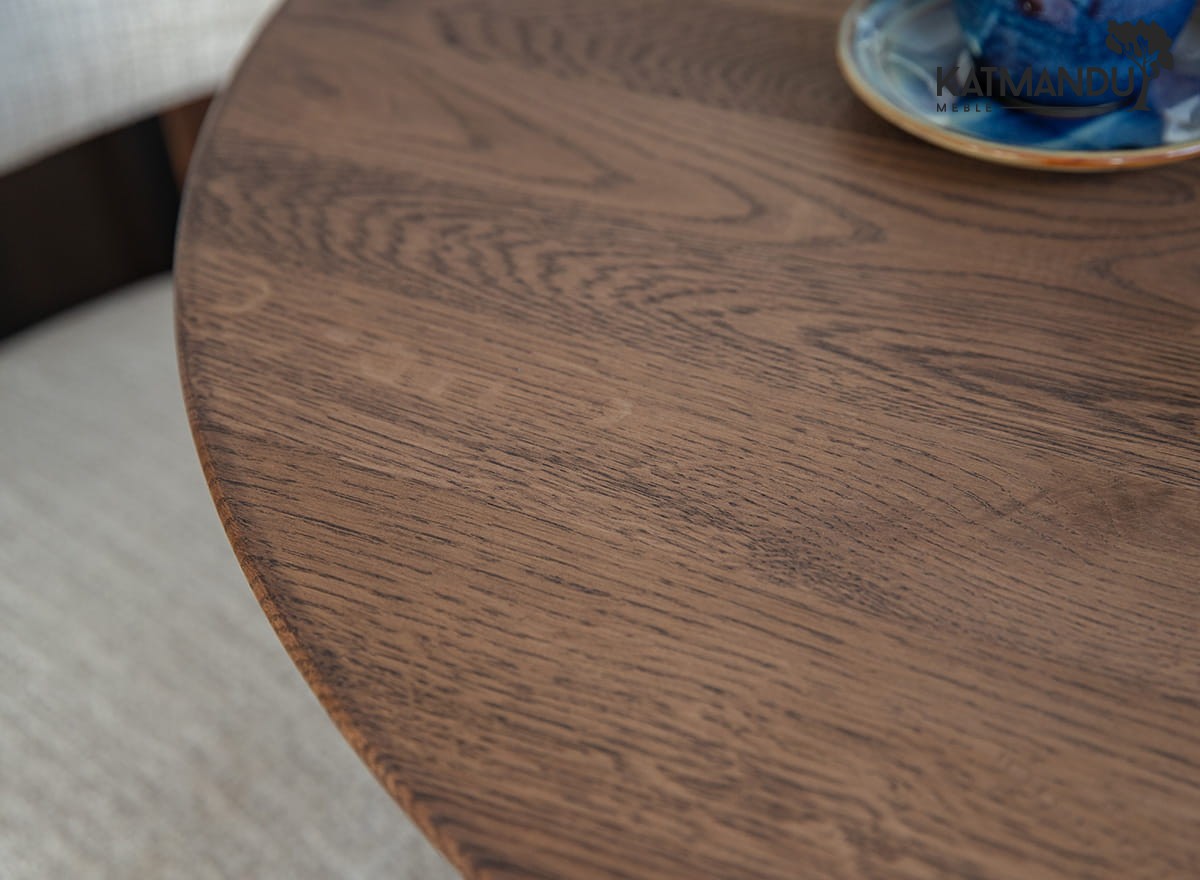 Runder Eichenholz Tisch 90 cm Tabacco Orbetello Stilvoll Robust