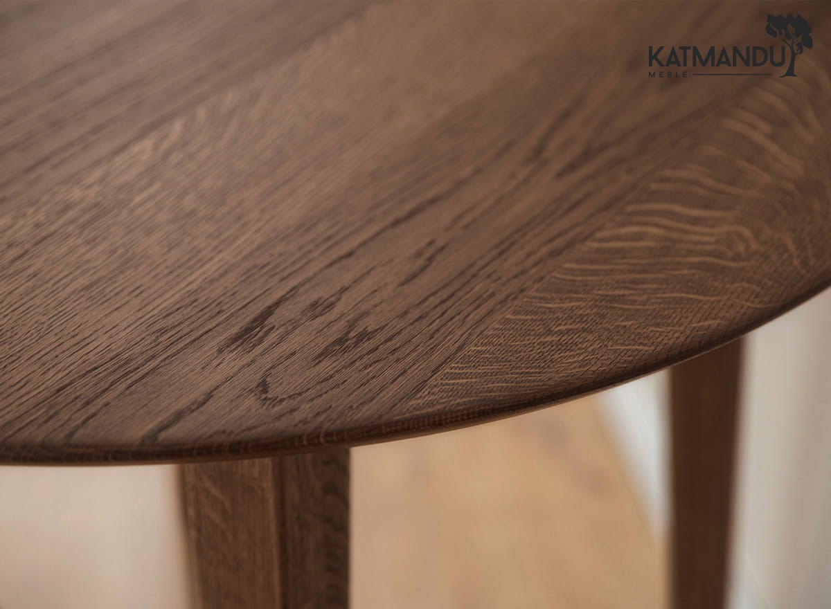 Runder Eichenholz Tisch 110 cm Tabacco Orbetello mit Öloberfläche