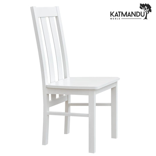 Belluno Elegante 10 Esszimmerstuhl Massivholz weiss – Buchenholz in Weiß, ergonomisch & montiert geliefert