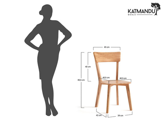 Leon M85 Esszimmerstuhl Eiche mit Graphitstoffbezug – Minimalistisches Design & Komfort