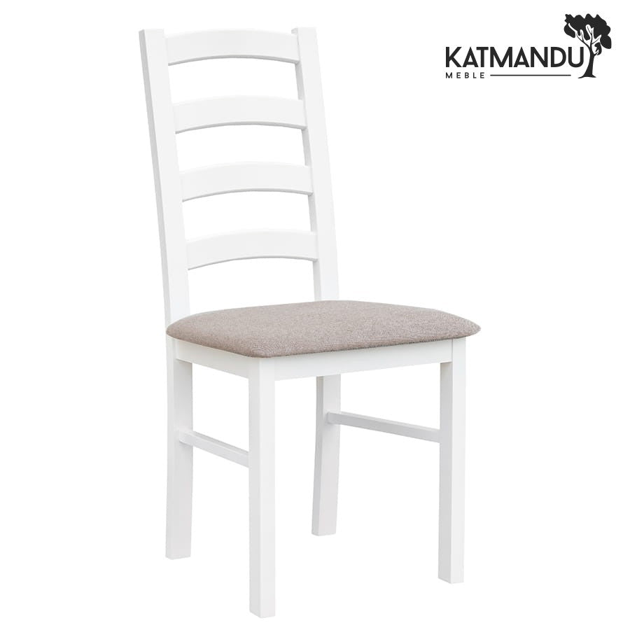 Elegantes Belluno 01 Stuhl mit gepolstertem Materialsitz Weiß