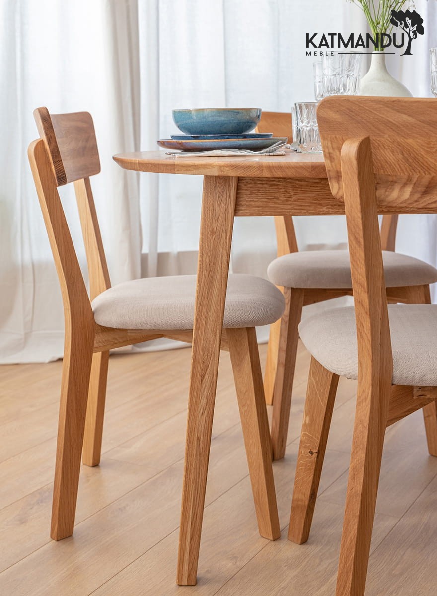 Eleganter runder Esstisch aus Eiche, 110 cm - Orbetello-Design