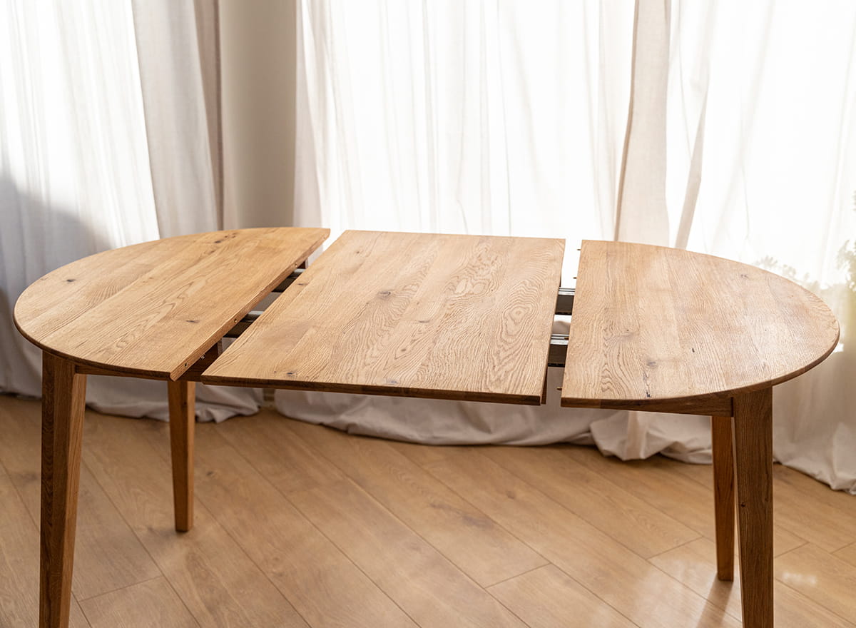 Orbetello Esstisch ausziehbar Eiche massiv 110 bis 160cm - Flexibler Holztisch mit geölter Oberfläche