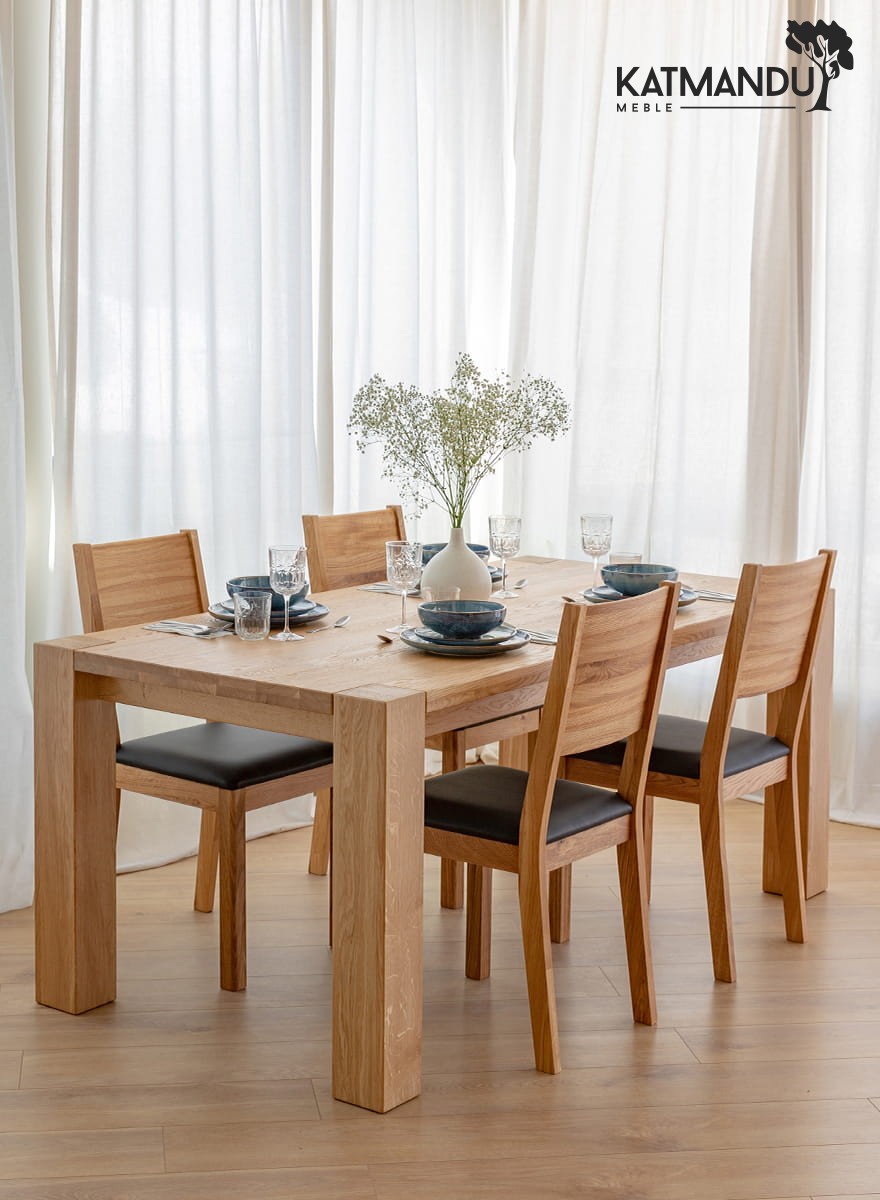 Eleganter massiver Eichen-Esstisch Siena 180x90 cm geölt