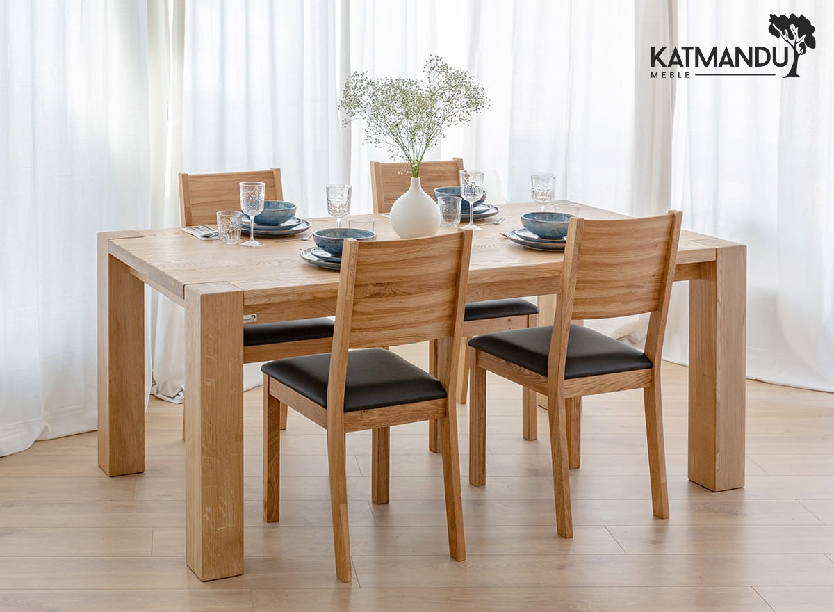 Massiver Eichenholz Esstisch Siena 200x100 cm mit natürlicher Ölung