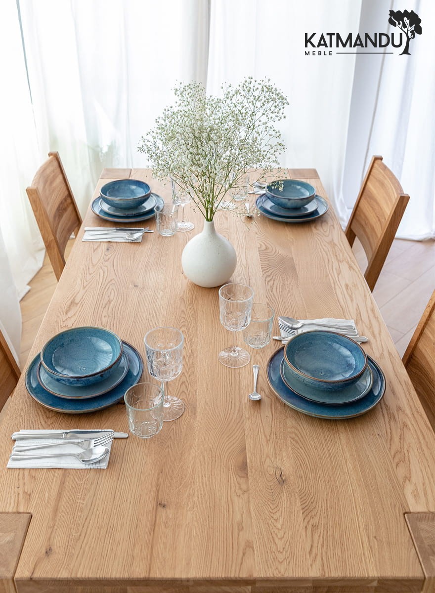 Massiver Eichenholz Esstisch Siena 200x100 cm mit natürlicher Ölung