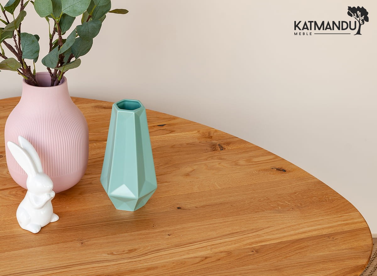 Runde Eiche Couchtisch 90 cm Orbetello Massivholz Design