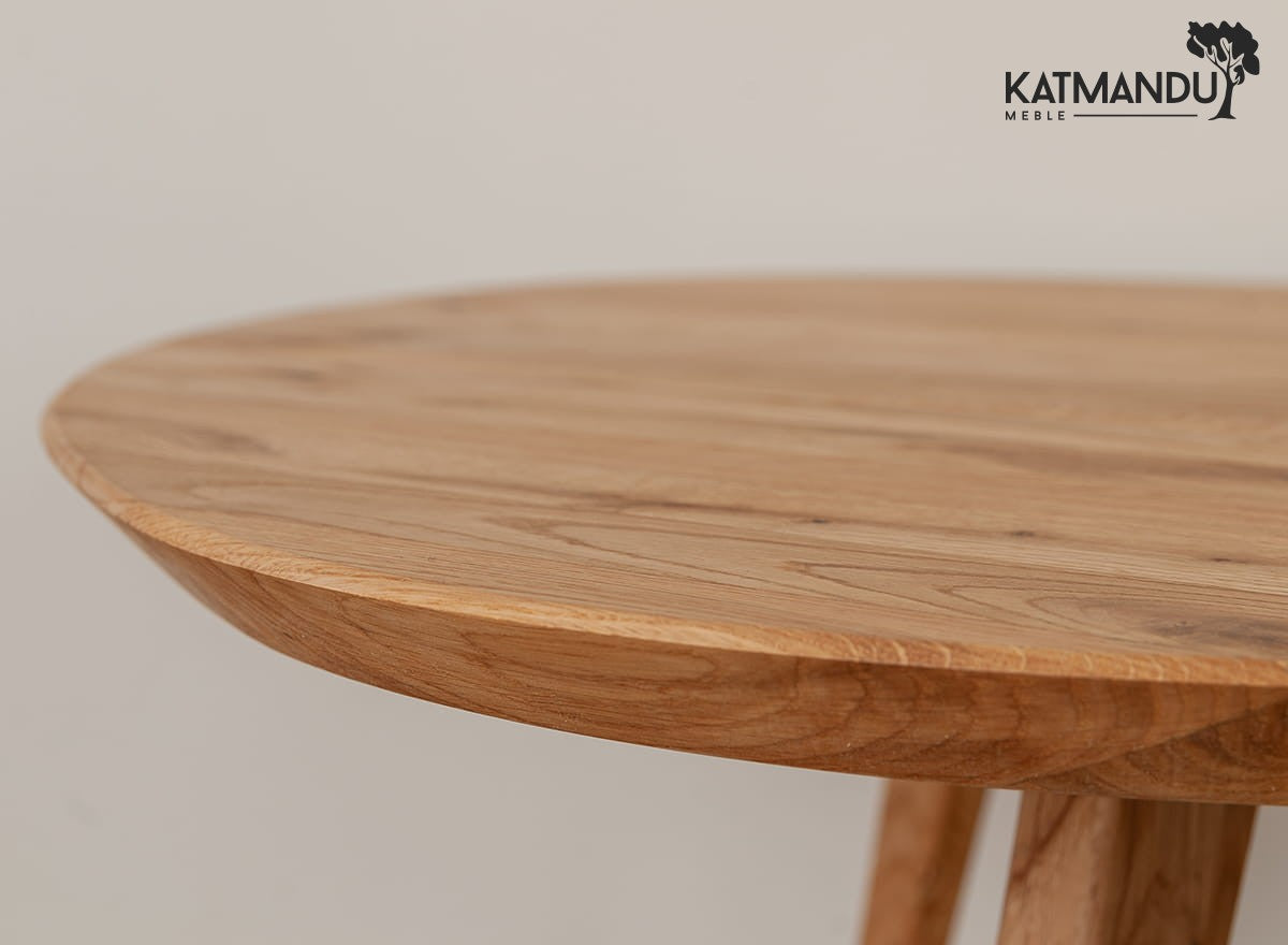 Runde Eiche Couchtisch 90 cm Orbetello Massivholz Design