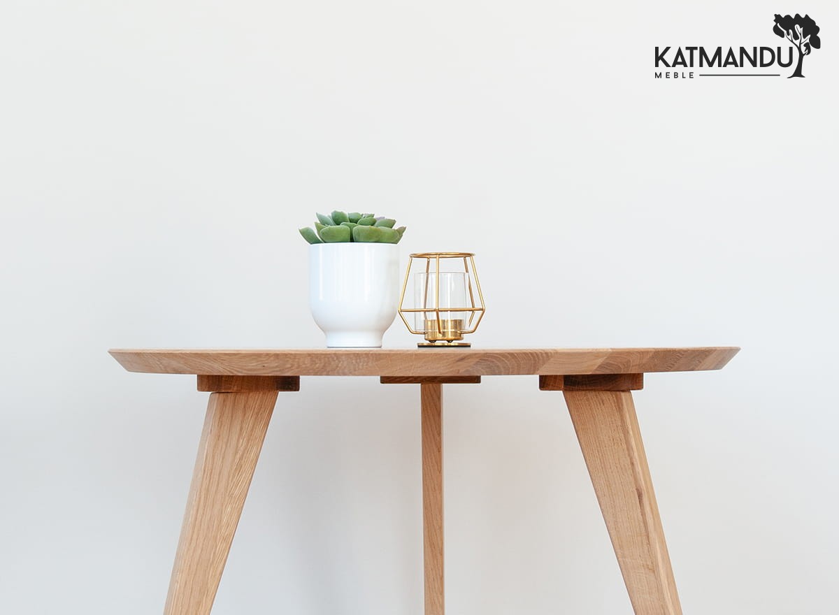 Runde Eichenholz-Lounge-Tisch 70cm Orbetello mit Öl-Finish