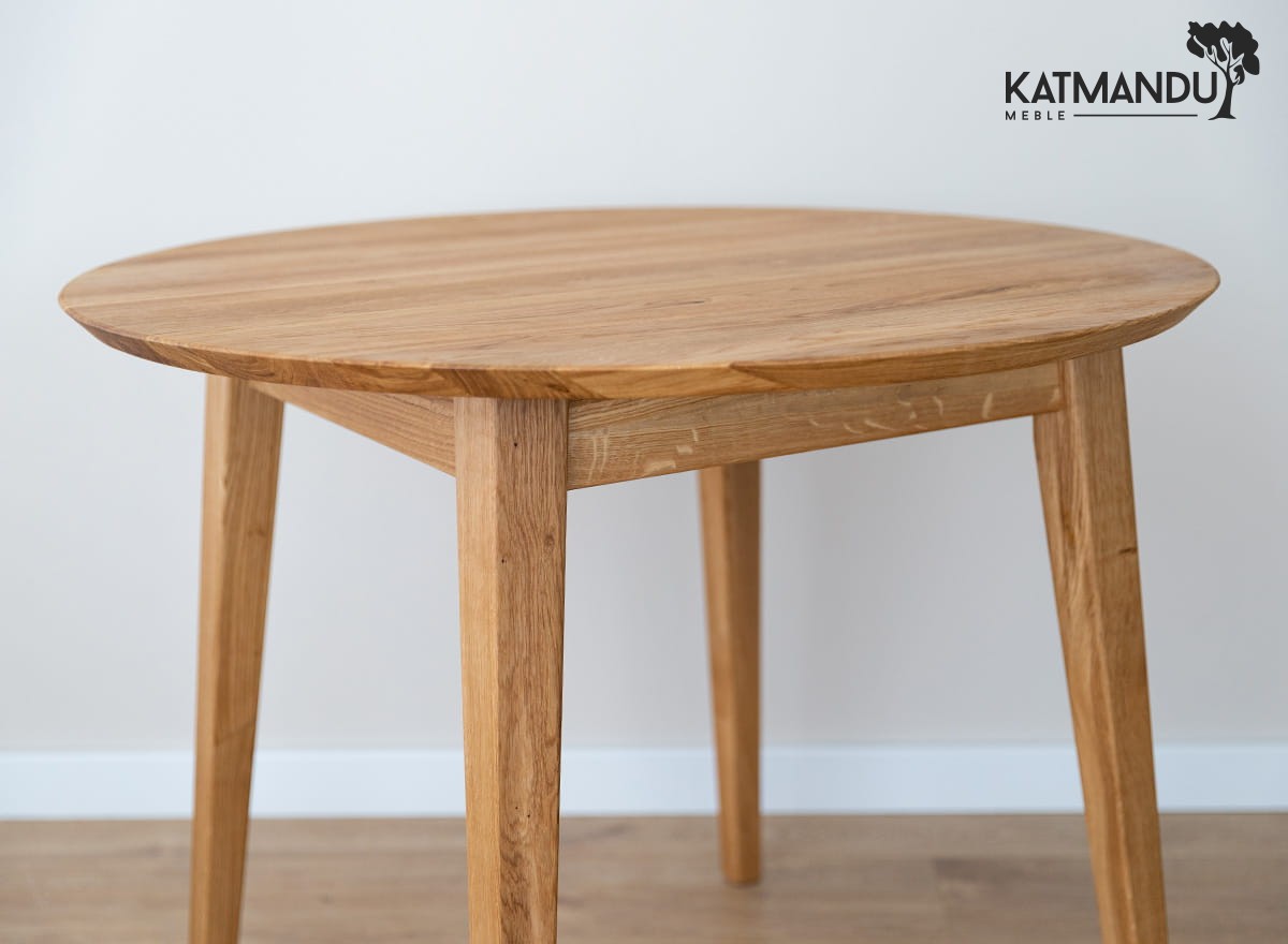 Eleganter runder Esstisch aus Eiche, 110 cm - Orbetello-Design