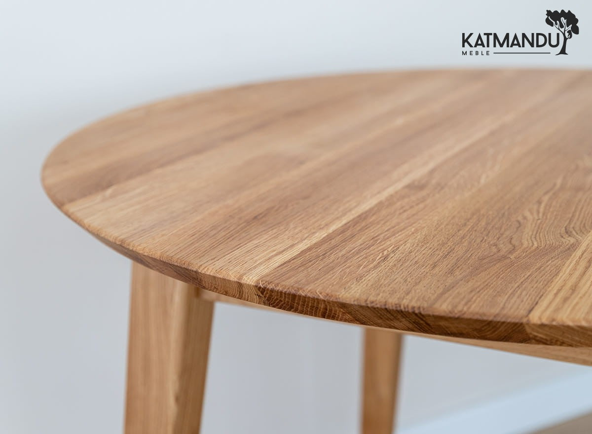 Eleganter runder Esstisch aus Eiche, 110 cm - Orbetello-Design