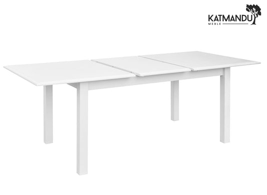 Esstisch Belluno Elegante Weiß – Kiefer massiv, ausziehbar 150 bis 197 × 93 cm