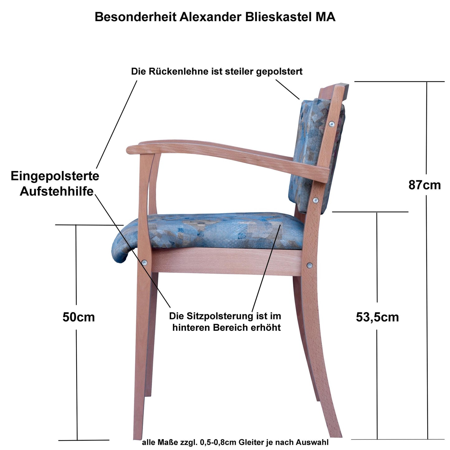 Hüftstuhl Alexander Blieskastel – Bequemer Seniorenstuhl mit Armlehnen - Bild 9
