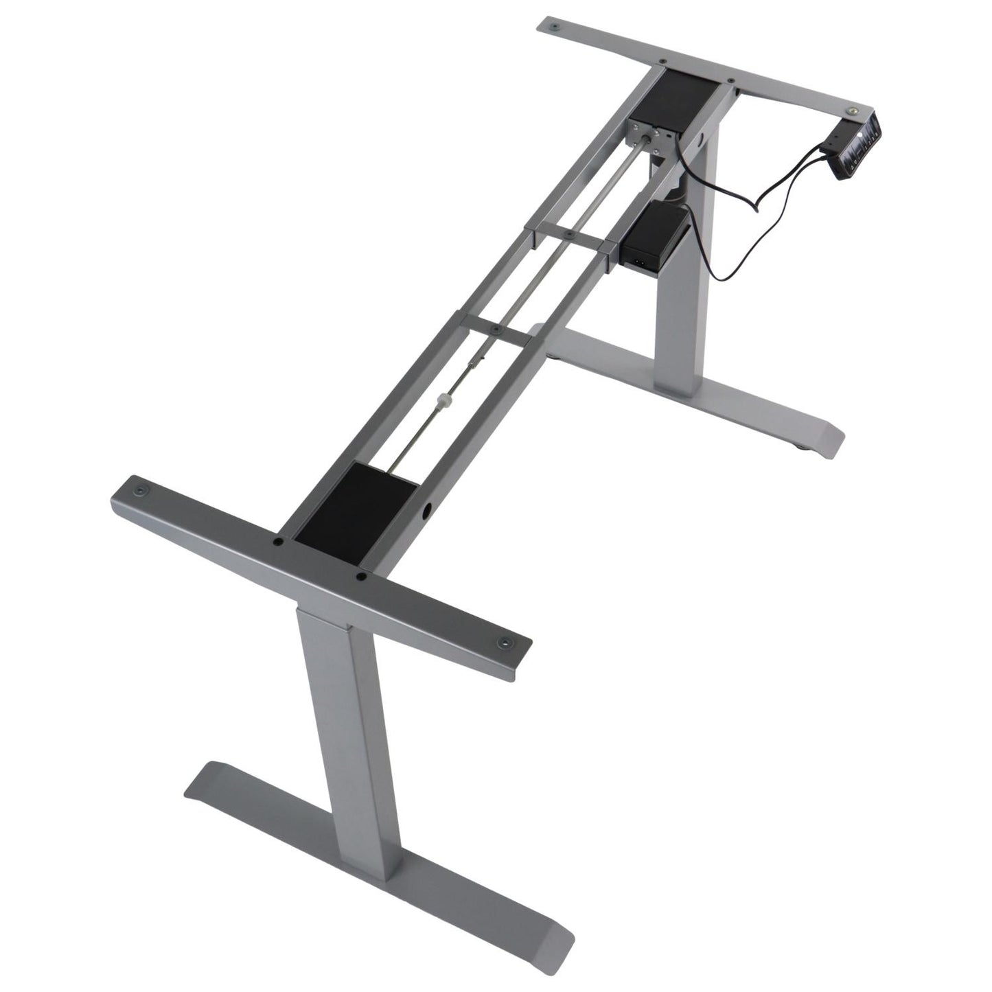 Elektrisch höhenverstellbares Schreibtischgestell Alufarbend mit USB – 70–118 cm, 1 Motor, 80 kg Tragkraft - Bild 2