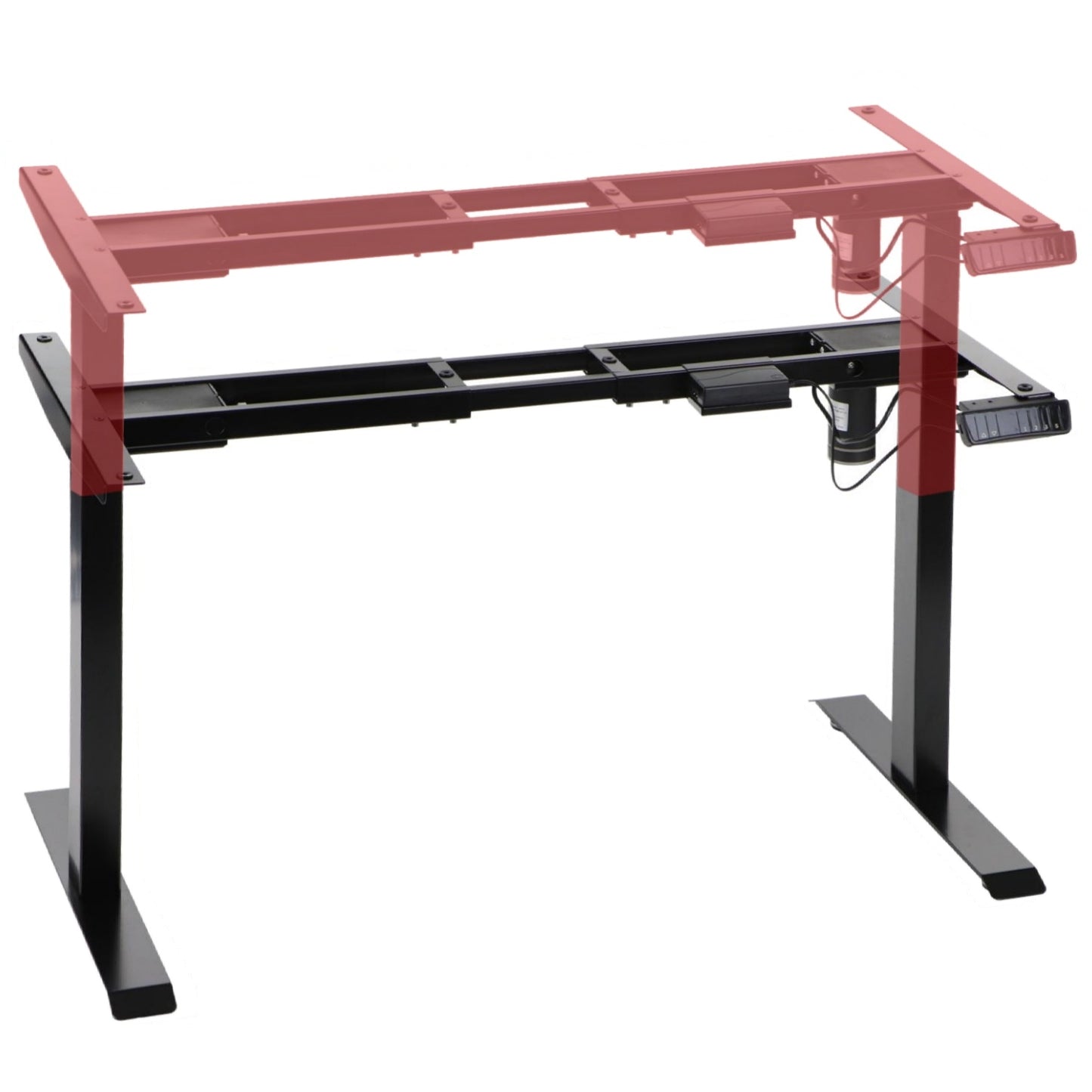 Elektrisch höhenverstellbares Schreibtischgestell Schwarz mit USB – 70–118 cm, 1 Motor, 80 kg Tragkraft - Bild 1