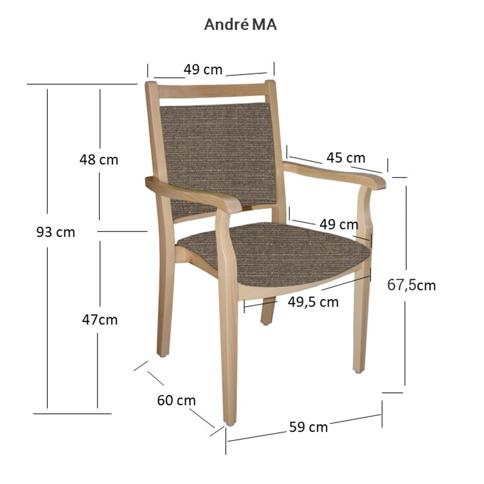 Pflegestuhl André mit Armlehnen – Ideal für Senioren im Altenheim oder Zuhause - Bild 6