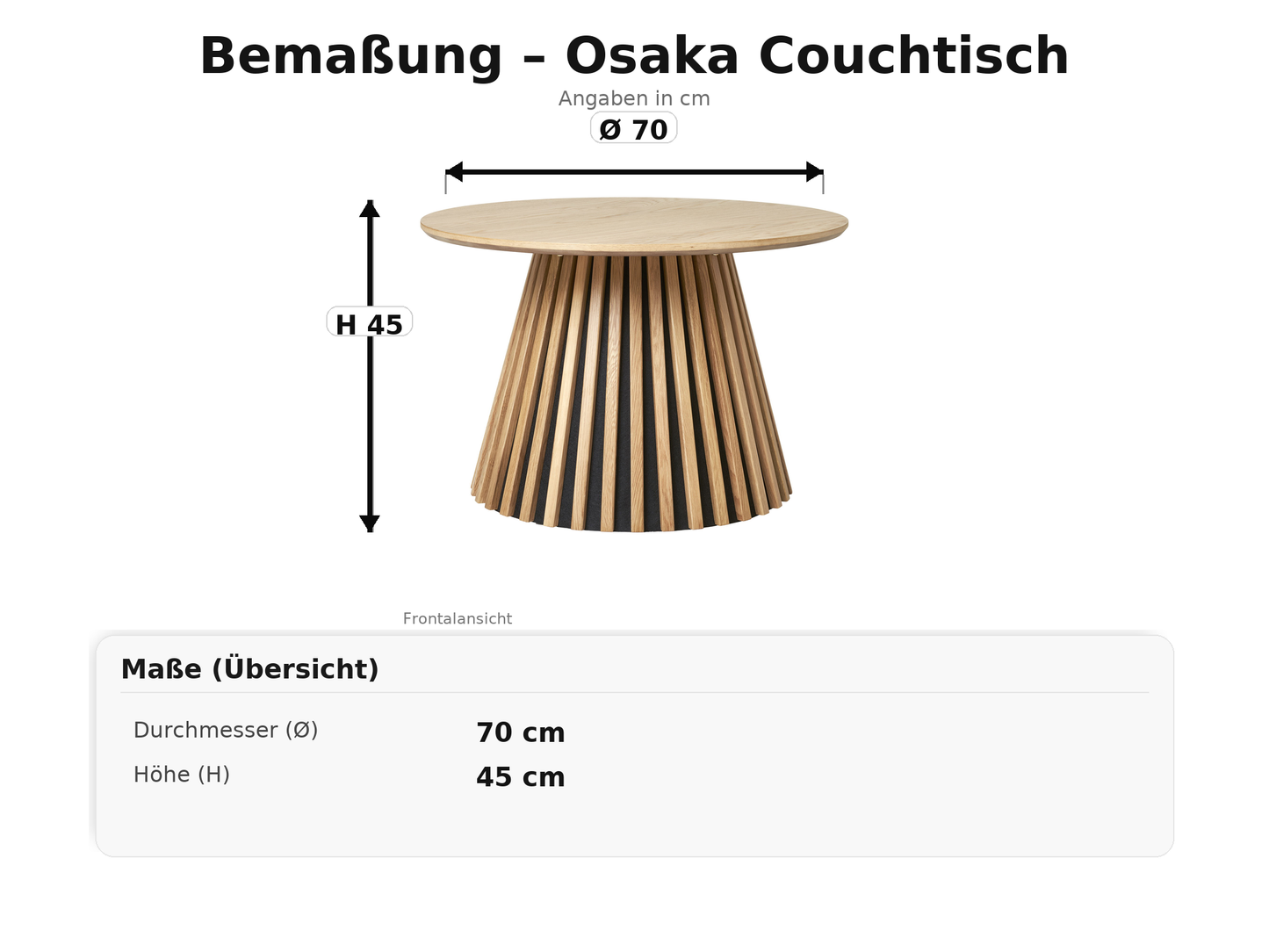 Osaka Couchtisch 70cm - Beistelltisch 70 cm von House Nordic